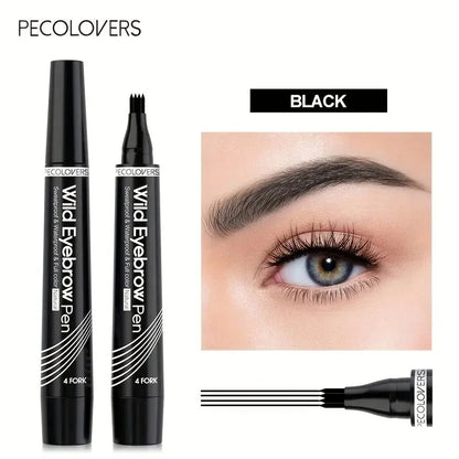6 Colors 1pc Eyebrow Pen Waterproof 4 Split Tip Eyebrows Pen Eyebrow Tattoo Pen Waterproof Liquid Black Eyebrow Makeup Pencil High Class Cosmetics