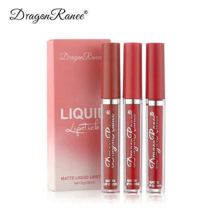 3 PCS Liquid Lipsticks Set Long Lasting Make Up For Women Korean Beauty Cosmetics Matte Lipsticks Waterproof Long lasting High Class Cosmetics
