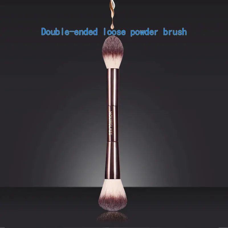 Makeup brush, powder brush, blush brush, loose powder brush, exquisite professional metal handle, double-head design, with box High Class Cosmetics