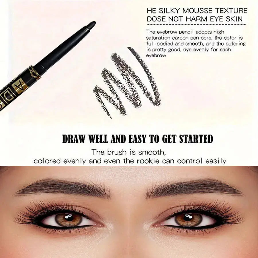 3pcs Black Eyeliner Pencils -Waterproof, Sweatproof & Smudge-Proofwith Easy Twist Application for Flawless Eye Makeup High Class Cosmetics