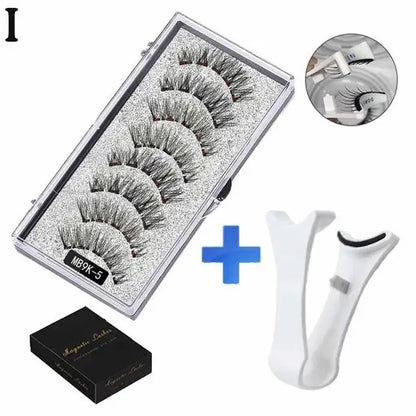 3D Natural Magnetic Eyelashes,With 5 Magnetic Lashes Shipping Box Eyelashes Handmade False Gift Reusable Support Drop Magne T6N2 High Class Cosmetics
