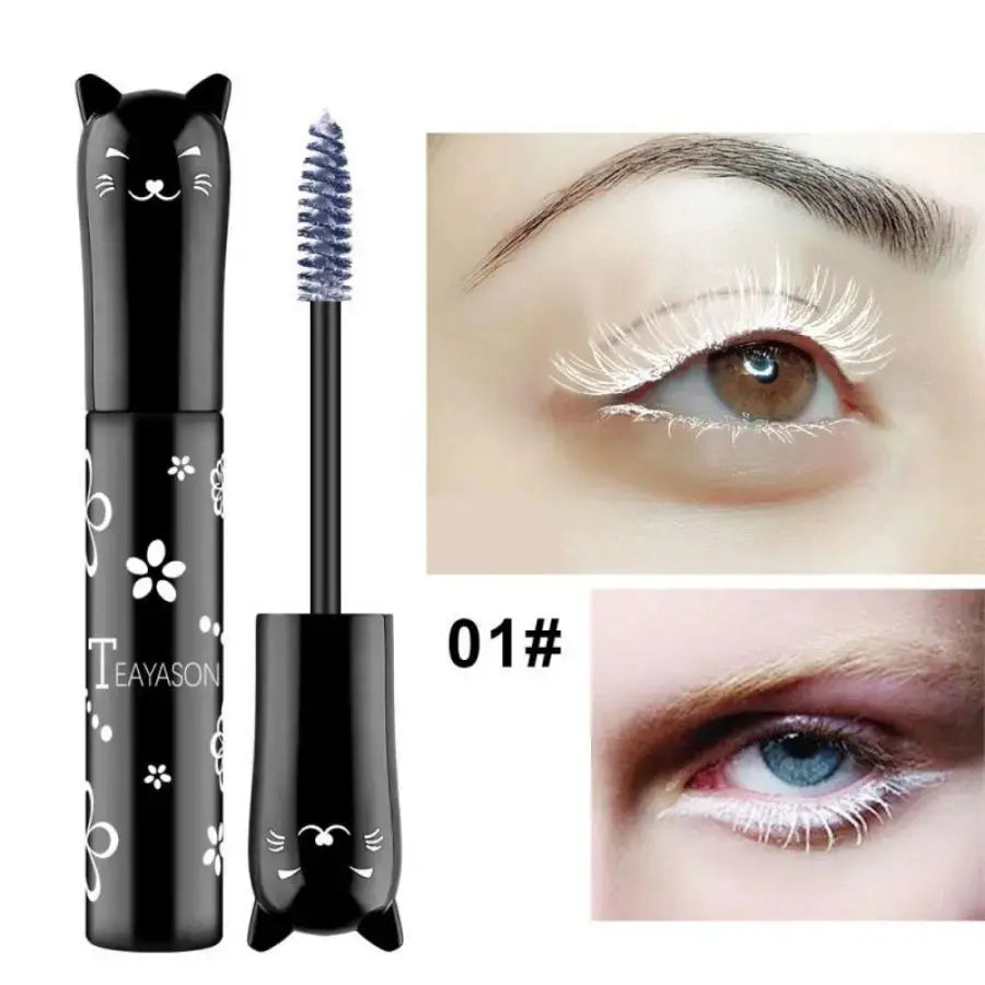 6-Color Mascara with Large Brush Head, Easy to Apply, Non-Clumping, Non-Fading, White, Purple, Royal Blue, Silver, Coffee, Not Easy to Smudge, Mascara and Eyebrow Gel High Class Cosmetics