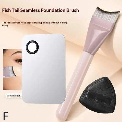 Foundation Brush +Makeup Palette + Black Powder Puff Set Foundation Cream Mixing Tool Nail Art Makeup Cosmetic Makeup Tool Kits High Class Cosmetics
