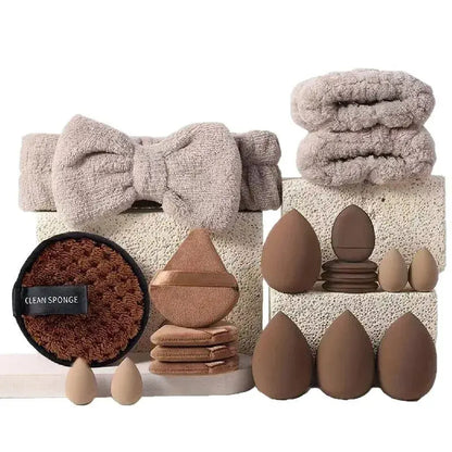 33pcs beauty set makeup kit  large and small beauty sponges for flawless makeup application and removal of makeup full set High Class Cosmetics