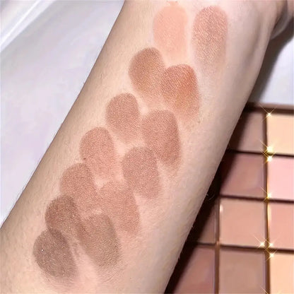 25-Color Eyeshadow Palette - Neutral Gray and Brown Earth Tones, Coffee and Chocolate-Style Shades, Creating a Versatile, Natural to Dramatic Makeup Look High Class Cosmetics