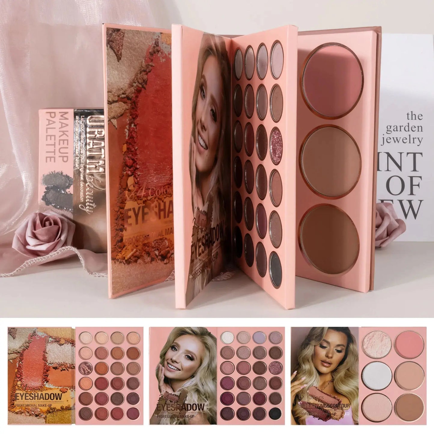 54-color Professional Makeup Palette Book Cosmetics Palette Matte Pearlescent Blush Highlight Contouring All-in-one Cosmetics High Class Cosmetics