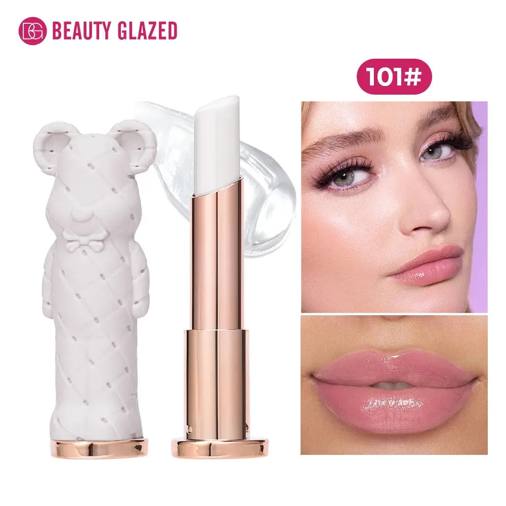 Beauty Glazed Bear Moisturizing Lipstick,Colored Lip Balm,Nourishing Lip stick,Easy To Color,Watery High Class Cosmetics