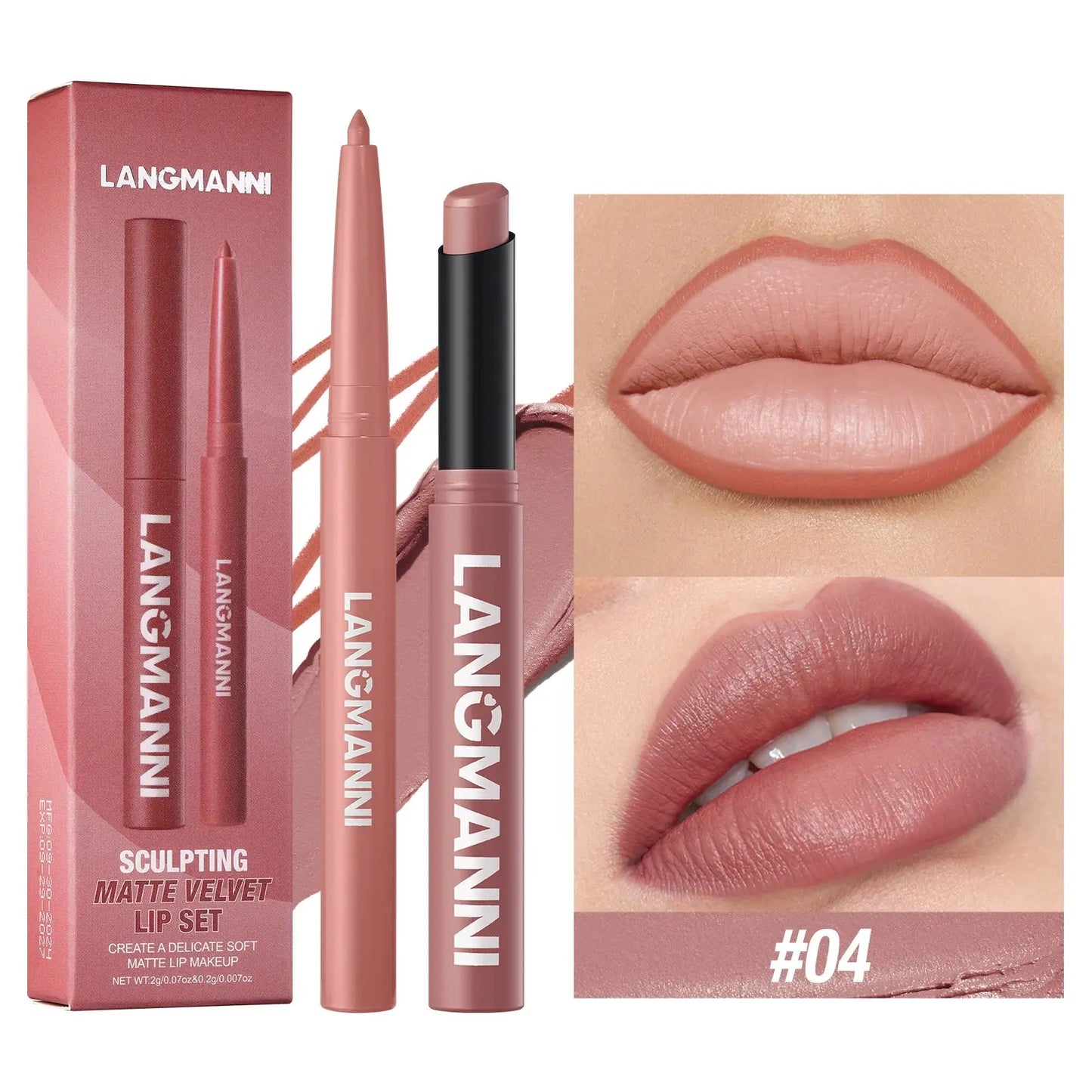 Integrated waterproof lipliner+lipstick lipstick lipstick set,no smudge,no fade,no cup,durable,easy to create a perfect makeup! High Class Cosmetics