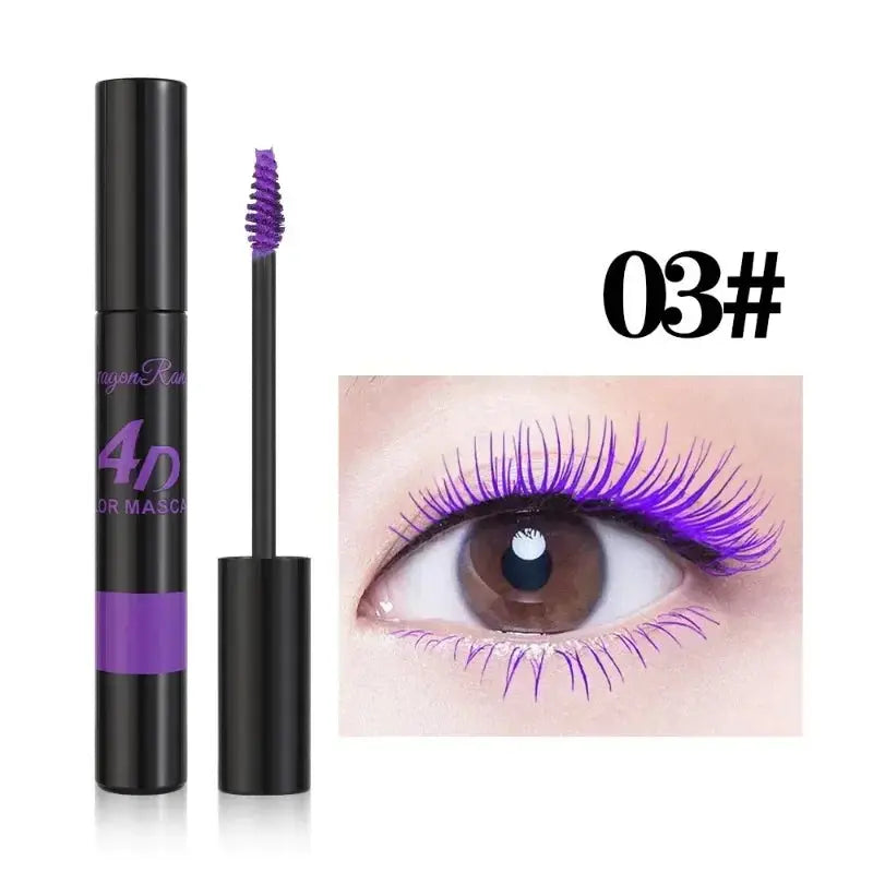 Colored Mascara Makeup 4D Silky Natural Long Eyelashes Mascara Waterproof Long-lasting Extension Thick Lasting Curling Mascara High Class Cosmetics