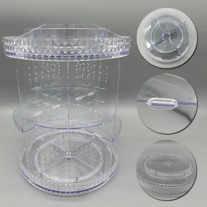 360 Degree Rotation Make Up Organizer Box Cosmetic Organizer Transparent Fashion Spin Multi-Function Detachable Acrylic High Class Cosmetics