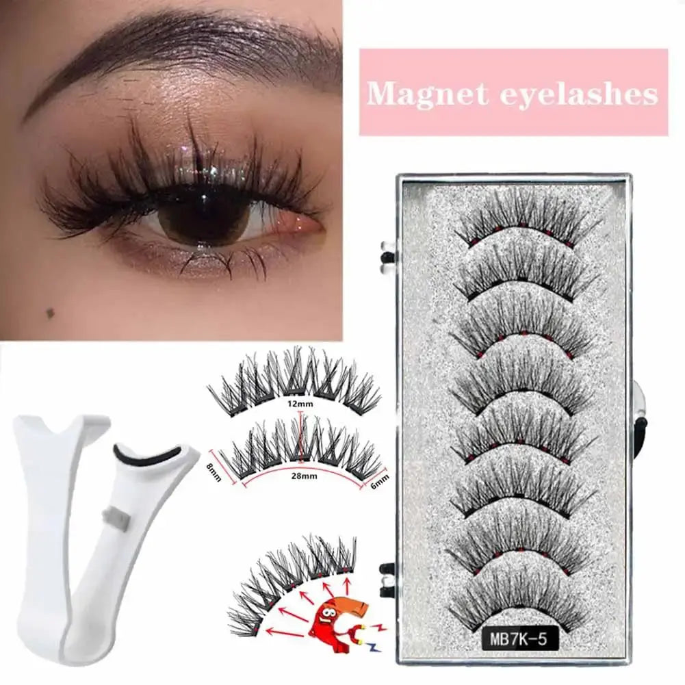 3D Natural Magnetic Eyelashes,With 5 Magnetic Lashes Shipping Box Eyelashes Handmade False Gift Reusable Support Drop Magne T6N2 High Class Cosmetics