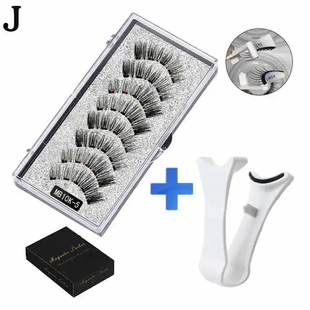 3D Natural Magnetic Eyelashes,With 5 Magnetic Lashes Shipping Box Eyelashes Handmade False Gift Reusable Support Drop Magne T6N2 High Class Cosmetics