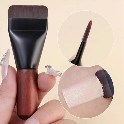 Ultra Thin Foundation Brush Flat Head Face Contour Brush Wooden Handle Make Up Brush Blending Foundation Cream Makeup Brushes High Class Cosmetics
