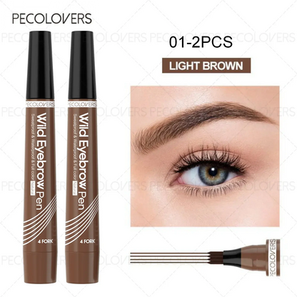 6 Colors 1pc Eyebrow Pen Waterproof 4 Split Tip Eyebrows Pen Eyebrow Tattoo Pen Waterproof Liquid Black Eyebrow Makeup Pencil High Class Cosmetics