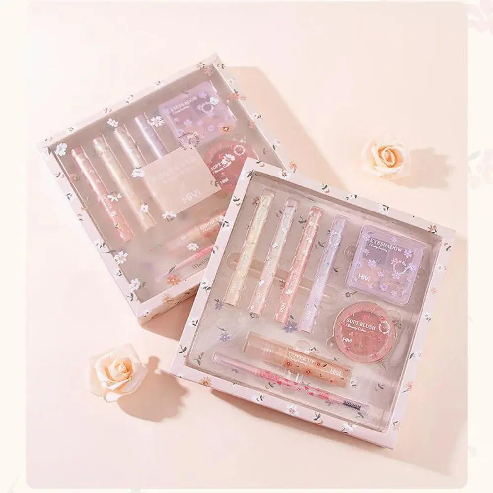 8-Piece Beauty Set with Lipstick, Concealer, Eyeshadow, Eyebrow, and Blush Makeup High Class Cosmetics