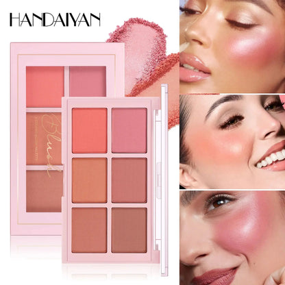 Matte Blush Palette Highly Pigmented Long Lasting Face Makeup Natural Finish Brighten Skin Contour Highlight Powder High Class Cosmetics