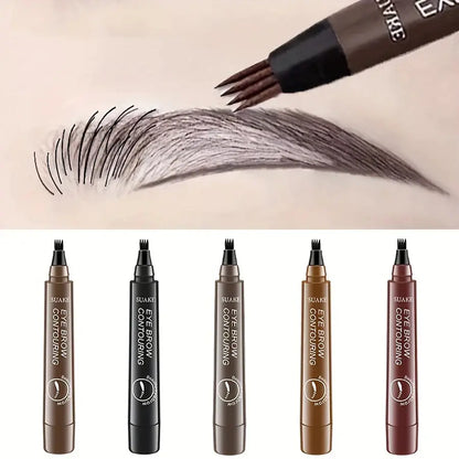 Waterproof Eyebrow Pen, Microblading Eyebrow Pencil With 4 Split Head, Natural Looking Brows Makeup ( 5 Colors) High Class Cosmetics