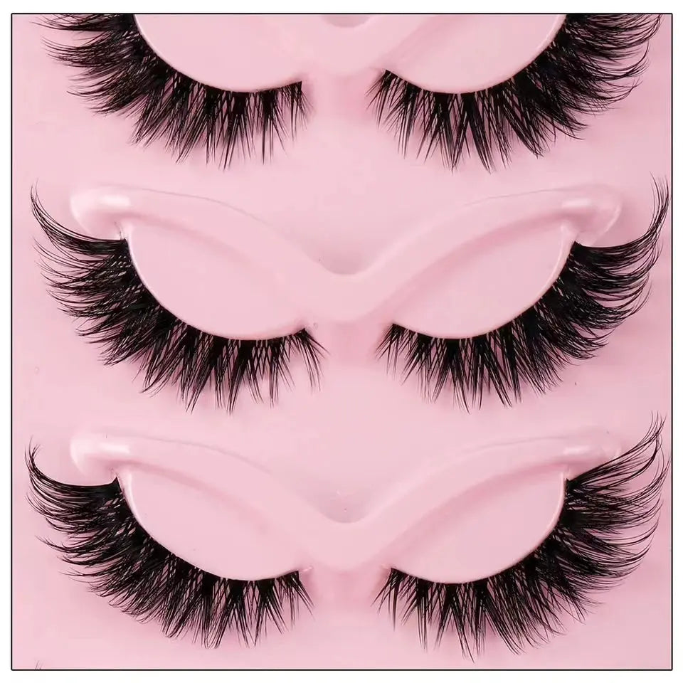 Hot Selling Makeup 5 Pairs Cat Eye Lashes Faux False Eyelashes Dramatic Volume Strip Lashes High Class Cosmetics