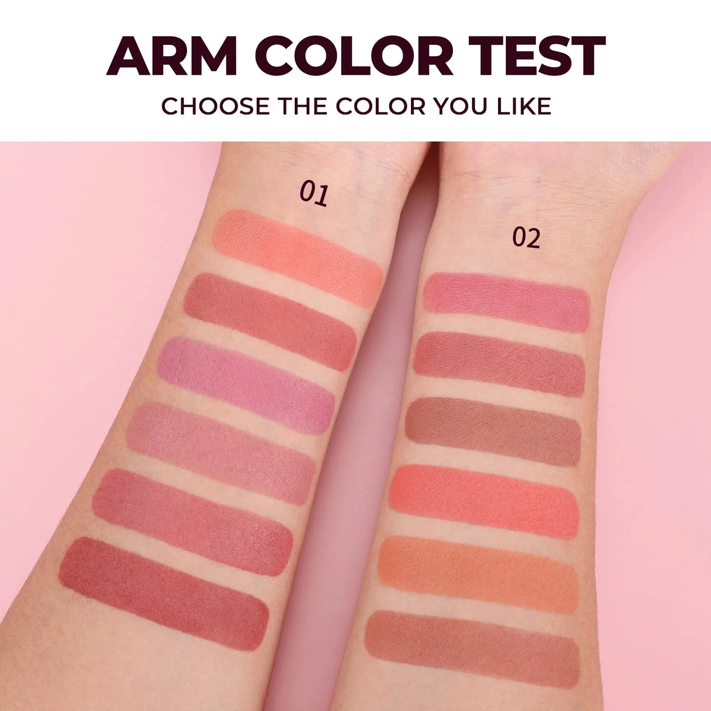 Matte Blush Palette Highly Pigmented Long Lasting Face Makeup Natural Finish Brighten Skin Contour Highlight Powder High Class Cosmetics