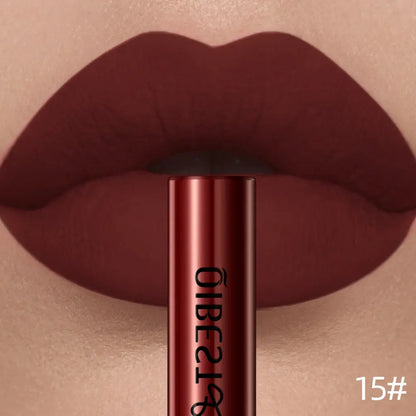 QIBEST Matte Liquid Lipstick Waterproof Long Lasting Velvet Lip Gloss Tint Tube Matte Nude Pigment Red Lipgloss Lips Makeup High Class Cosmetics