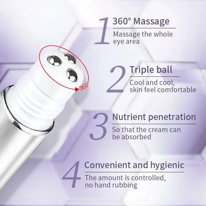 O'CHEAL Anti Wrinkle Anti Dark Circle Eye Cream Roller Massager Moisturizing Eye Bags Anti Aging Hyaluronic Acid Eye Skin Care High Class Cosmetics