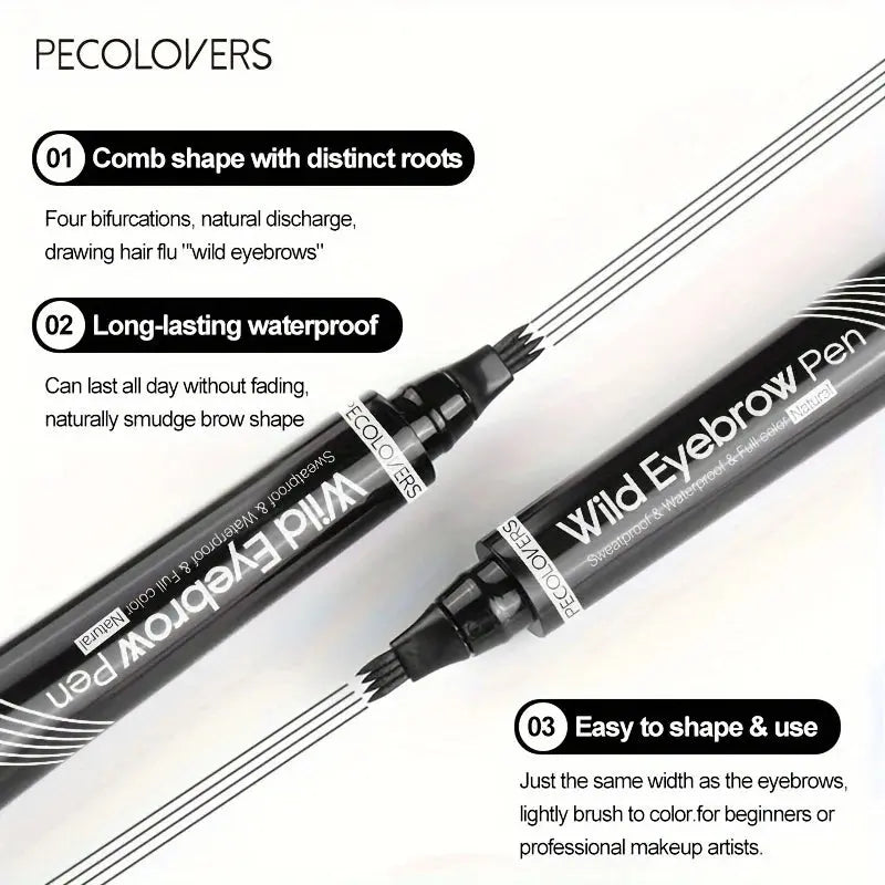 6 Colors 1pc Eyebrow Pen Waterproof 4 Split Tip Eyebrows Pen Eyebrow Tattoo Pen Waterproof Liquid Black Eyebrow Makeup Pencil High Class Cosmetics