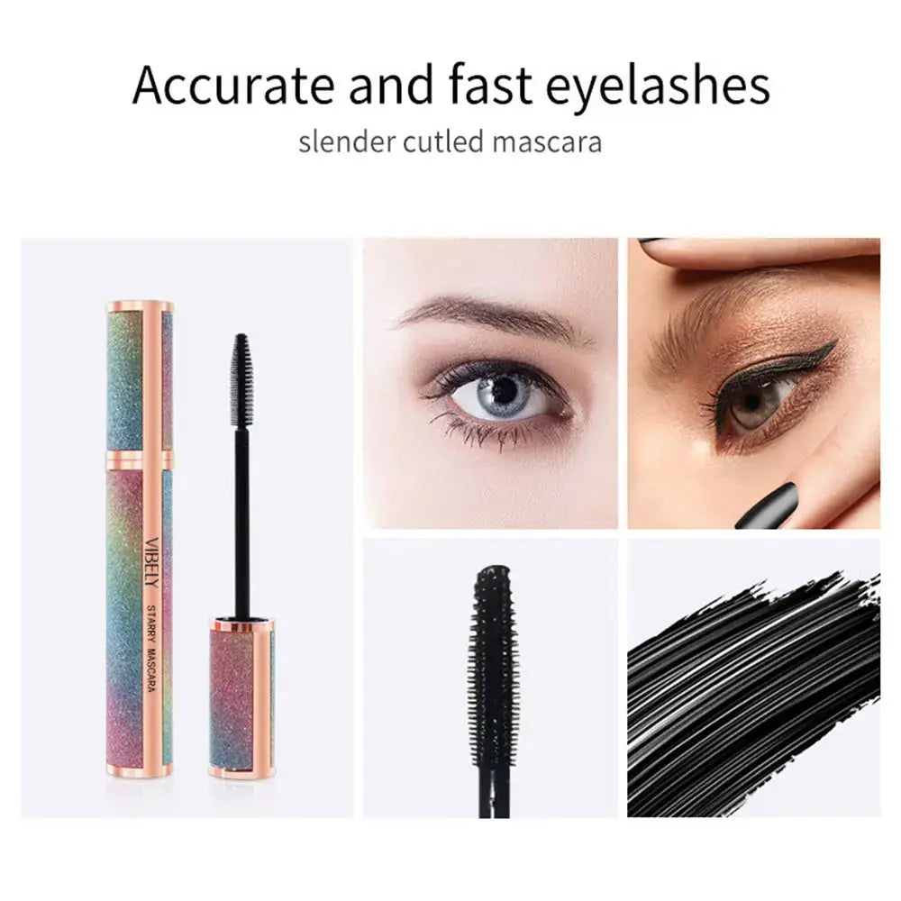 4D Brilliant Starry Sky Black  Mascara Slim, Thick, Curled, Waterproof, Long lasting, Non Staying Mascara High Class Cosmetics