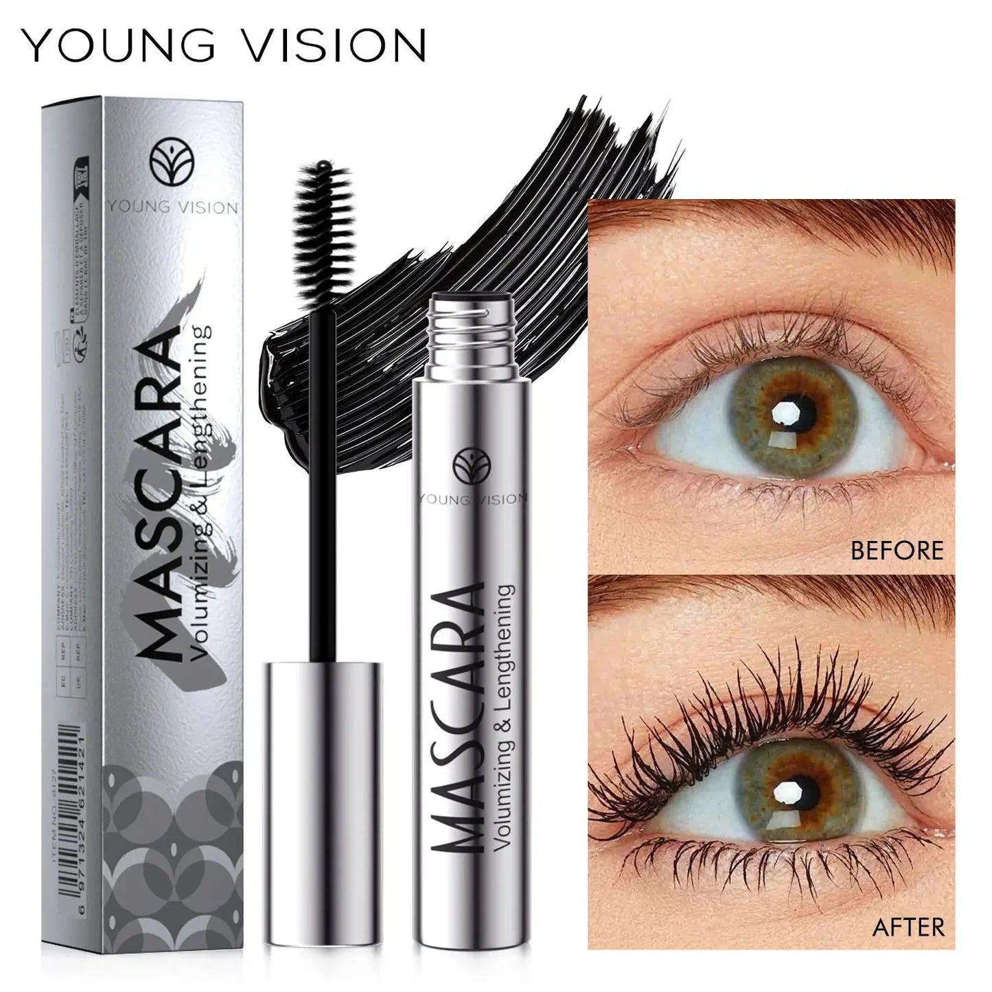 4D Brilliant Starry Sky Black  Mascara Slim, Thick, Curled, Waterproof, Long lasting, Non Staying Mascara High Class Cosmetics