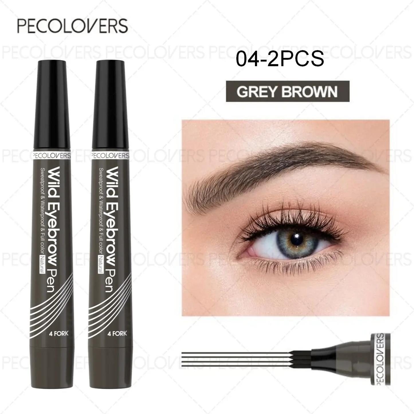 6 Colors 1pc Eyebrow Pen Waterproof 4 Split Tip Eyebrows Pen Eyebrow Tattoo Pen Waterproof Liquid Black Eyebrow Makeup Pencil High Class Cosmetics