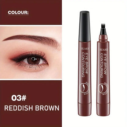 Waterproof Eyebrow Pen, Microblading Eyebrow Pencil With 4 Split Head, Natural Looking Brows Makeup ( 5 Colors) High Class Cosmetics