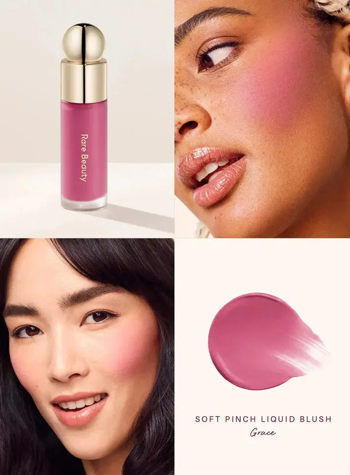 Rare Beauty Creamy Powder Blush Soft Focus Luminous Glow Buildable Pigment Lightweight Long Lasting Non-Fading Rosy Cheek Makeup High Class Cosmetics