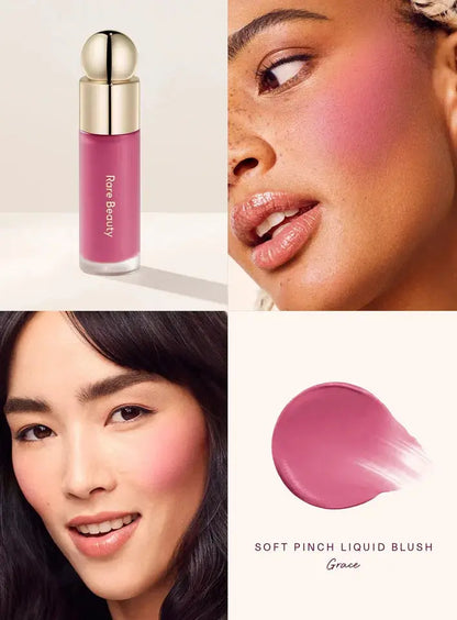 Rare Beauty Creamy Powder Blush Soft Focus Luminous Glow Buildable Pigment Lightweight Long Lasting Non-Fading Rosy Cheek Makeup High Class Cosmetics